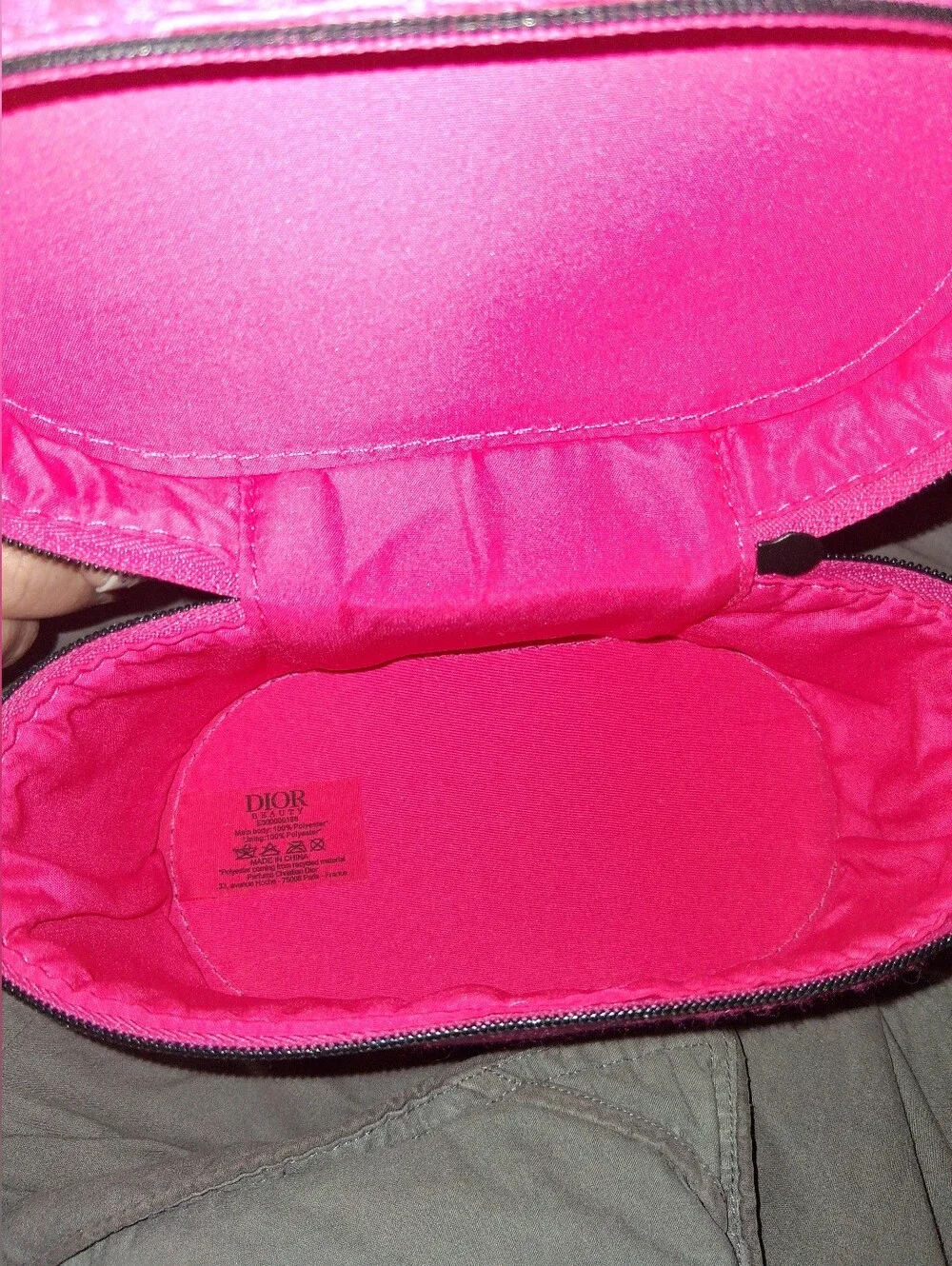 Dior Beauty Pink Logo Jacquard Cosmetic Bag